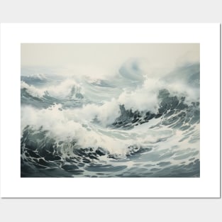 Painting of Ocean Waves Posters and Art